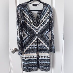 NWT Hale Bob Monochrome Dress with Abstract Accents Size Small